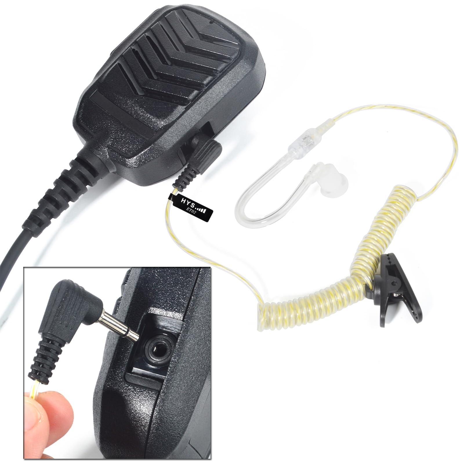 HYS Oordopjes geluidsslang - 3,5 mm jack - One Ear - Lijsten Only hoofdtelefoon met symmetrisch armatuur - hoofdtelefoon headset voor radio's, luidsprekermicrofoons