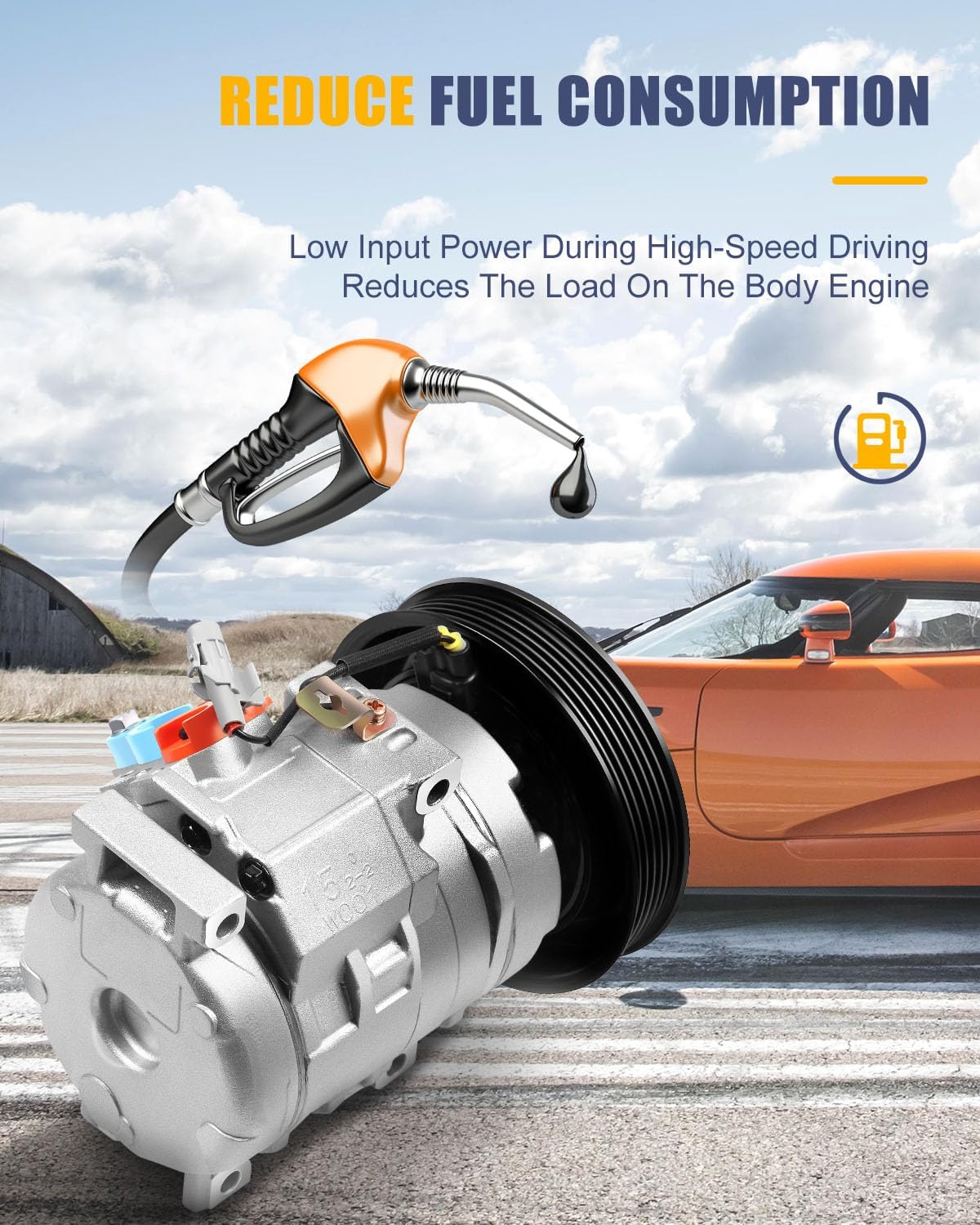 OCPTY AC Compresso for Toyota Corolla 1.8L for Toyota Matrix 1.8L for 2003 2004 2005 2006 2007 2008 8832002120 15-21611 471-1407 78391 6511714 144004C