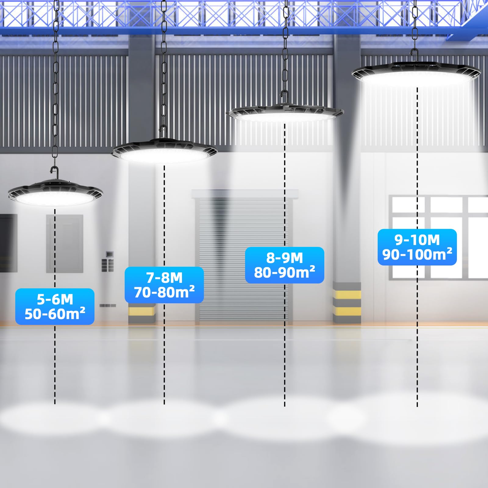 10Pack 200W LED UFO High Bay Light 6500K Daylight White 10000LM Workshop Lighting IP65 Waterproof Commercial Shop Industrial — view 8