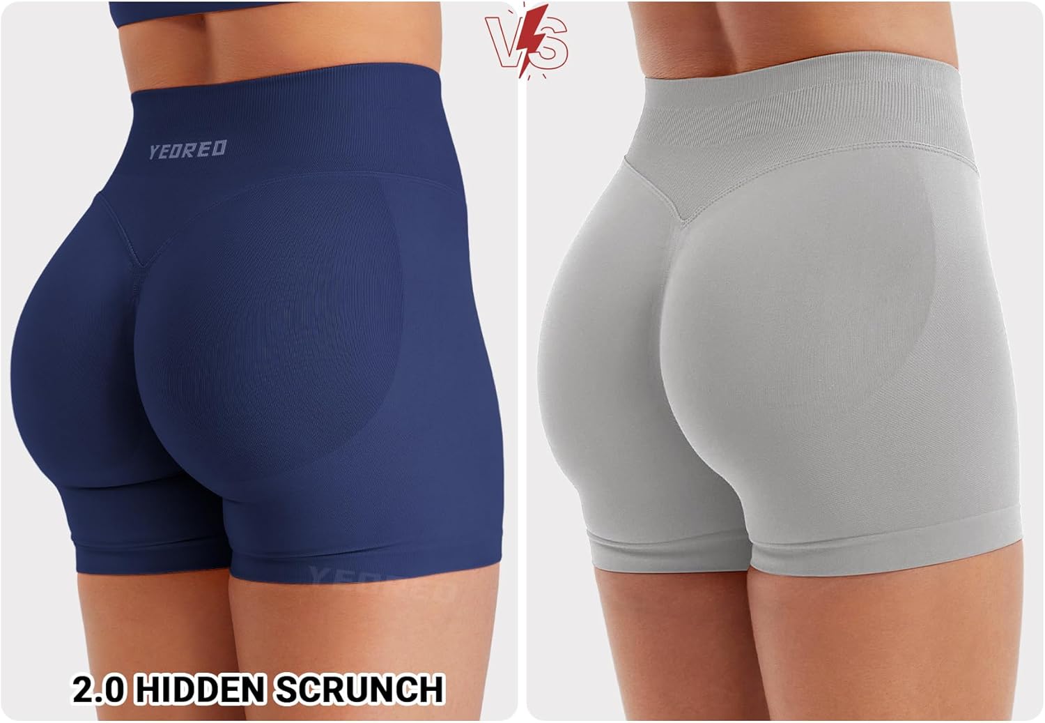 YEOREO Hidden Scrunch Workout Shorts Vision Women Seamless Gym Shorts High Waist Yoga Shorts - Image 5