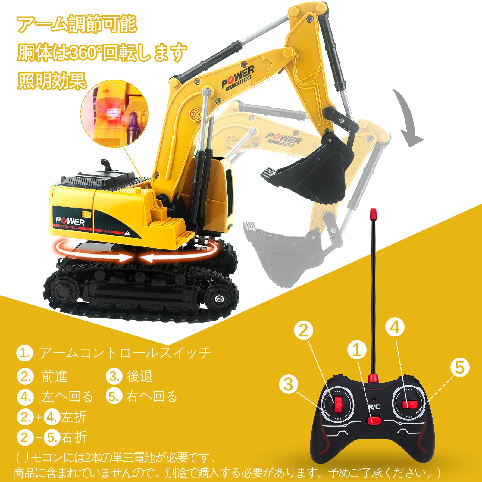 建設車両おもちゃリモコンタイヤショベル 建設車両おもちゃリモコンタイヤショベル Amazon.co.jp