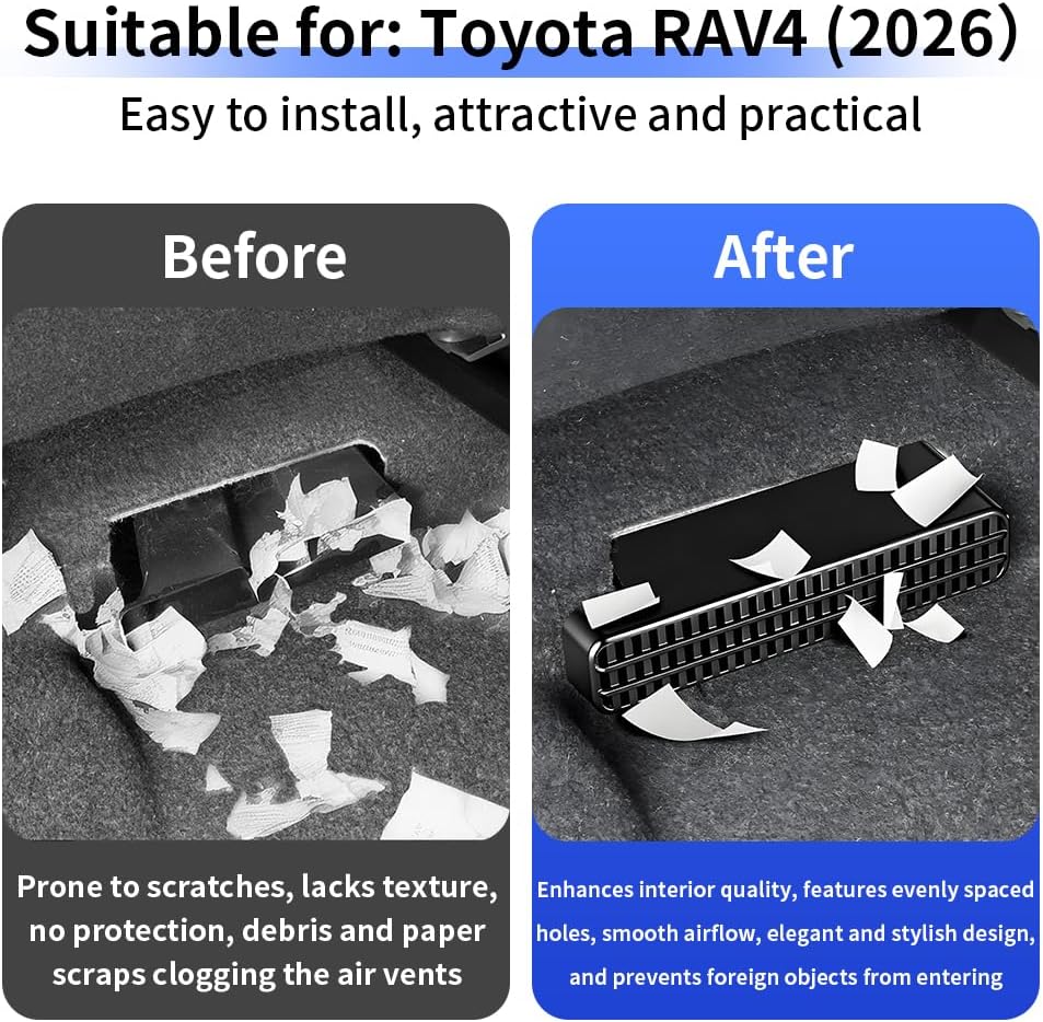 Car Under Seat Air Outlet Protection Cover for Toyota RAV4 2026 Auto Interior Accessories Backseat Vent Conditioner Protector Cap Set Net Accessory