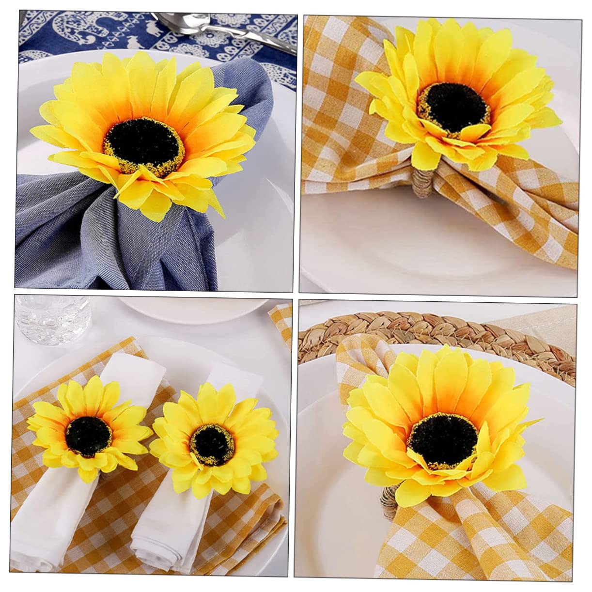 IMIKEYA 30stücke Sonnenblumen Serviettenringe Künstliche Sonnenblumen Dekoration Langlebige Serviettenhalter Für Partys Hochzeiten Und Festlichkeiten Einfach Zu Reinigen Und