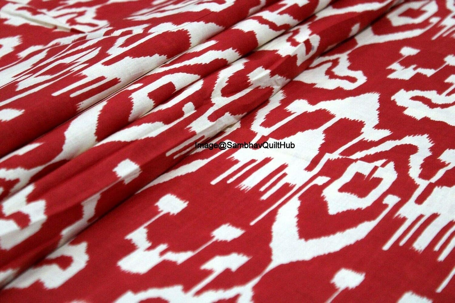 Voile Ekat Handblock Fabric for Floral Ikat Print Cotton Sewing,Crafting, Dressmaking, Running Natural Dye Sanganeri Indian Floral Print Fabric by The Yard Width 44 Inches (Yellow, 5 Yard)