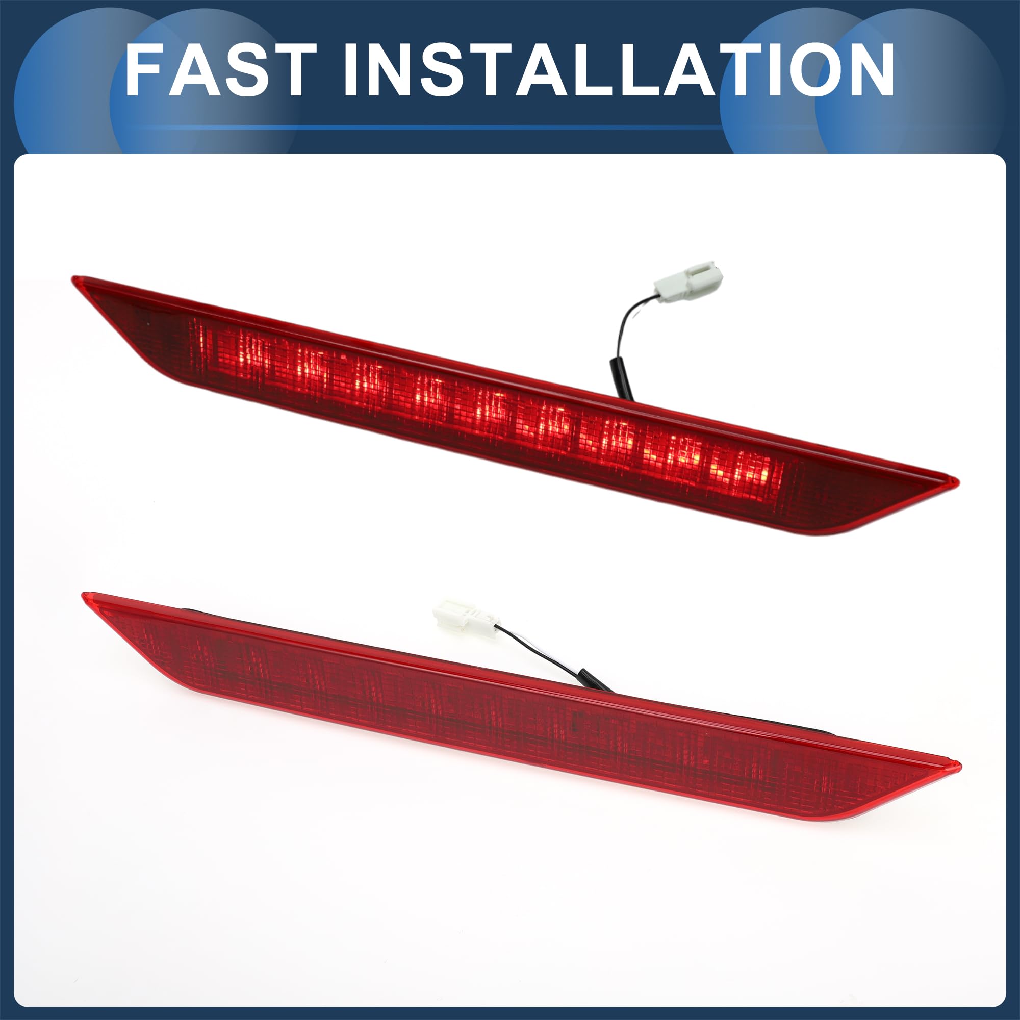Feu Stop LED Pour Nissan X-Trail T31 08-13 1Pc | Boîtier Rouge, Lumière Rouge, Matériau ABS, Tension 12V, Broches 2, IP67, 40.5x4.5cm, OE 26590JG00F, LED Puce Complète
