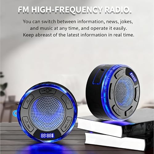 Miniatura 3 de Aquro S3 Ultra - Altavoz Bluetooth de ducha impermeable IPX7 con luz RGB y pantalla de tiempo LED, altavoces Bluetooth portátiles con ventosa,