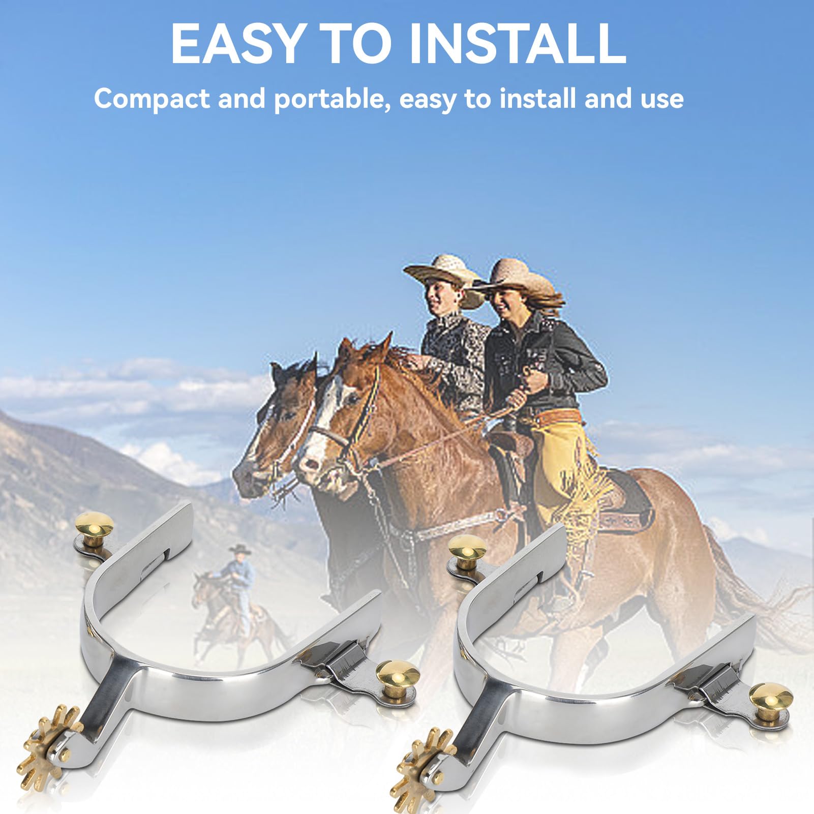 Cavallo Speroni, 2 pezzi West Cowboy Speroni in acciaio inox Western Speroni In stile Cowboy occidentale con Speroni Gear per stivali da equitazione, uomini, cavalieri