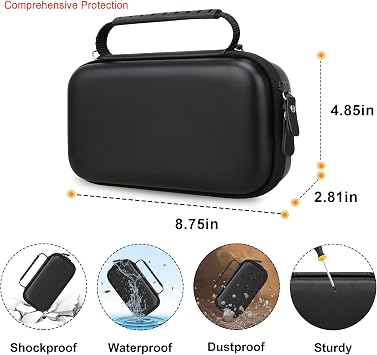 Elonbo Carrying Case for Asthma Inhaler, Inhaler Spacer for Kids and Adults, Masks, Inhaler Holder Asthma Travel Organize Bag, Pocket Fits Allergy Meds, Ventolin Inhaler, Black (Case Only)