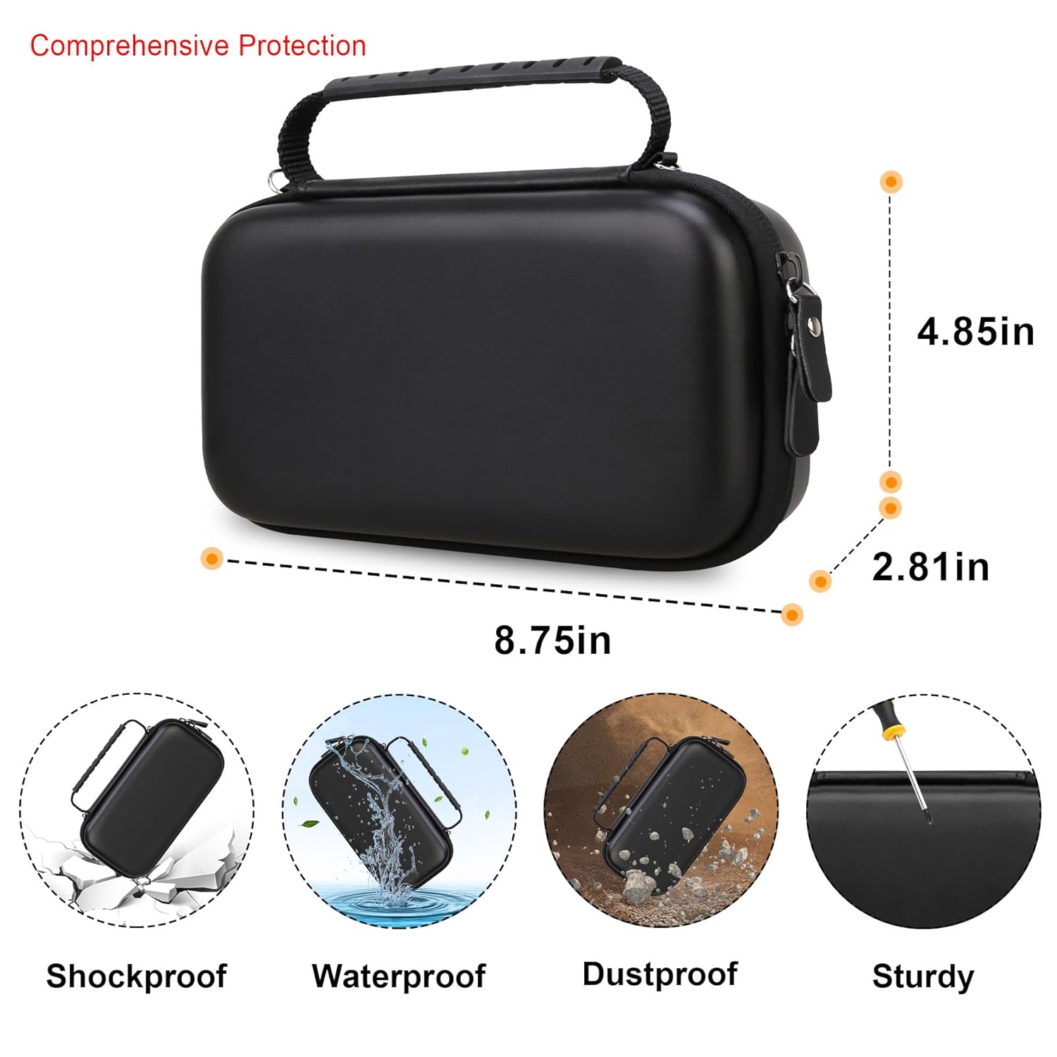 Elonbo Carrying Case for Portable Handheld Inhaler Nebulizer Machine for Adults and Kids, Asthma Inhaler Travel Case, Handheld Mesh Atomizer Machine Holder, Inhaler Spacer Bag, Black 3