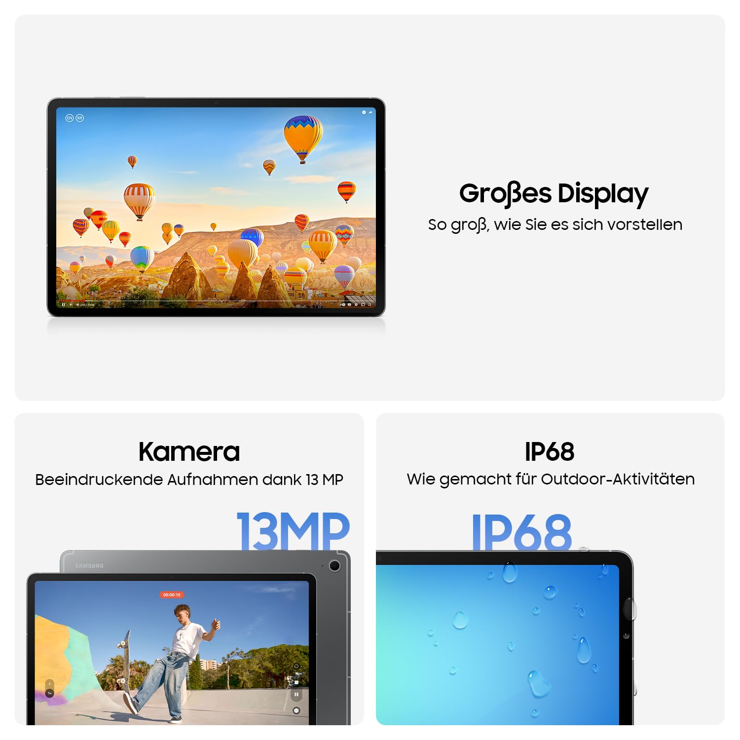 Samsung Galaxy Tab S10 FE 5G Enterprise Edition, AI-Tablet, Android Tablet, 128 GB, 8 GB RAM, 10,9" Display, Lange Akkulaufzeit, 1 Jahr Knox Suite, 36 Monate Her... [Version Rumänische]