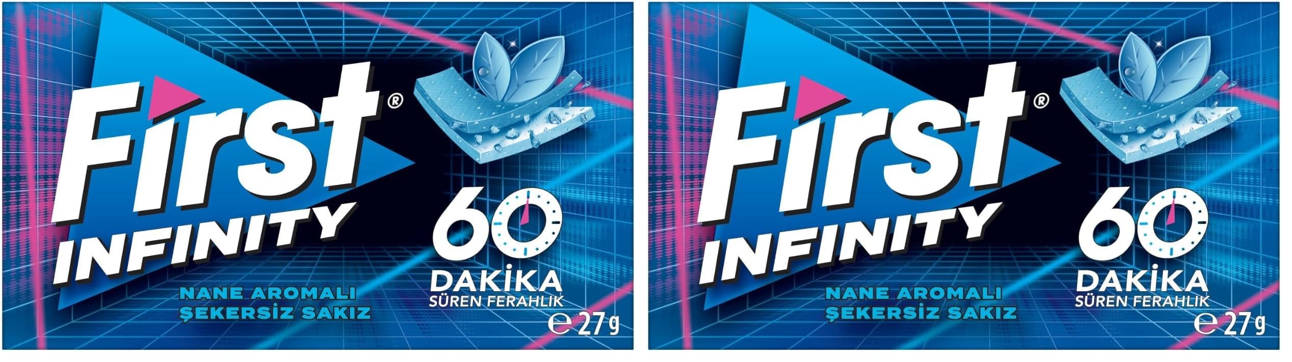 First Infinity 60 DK Keskin Nane Aromalı Şekersiz Sakız 27 gr 2li paket