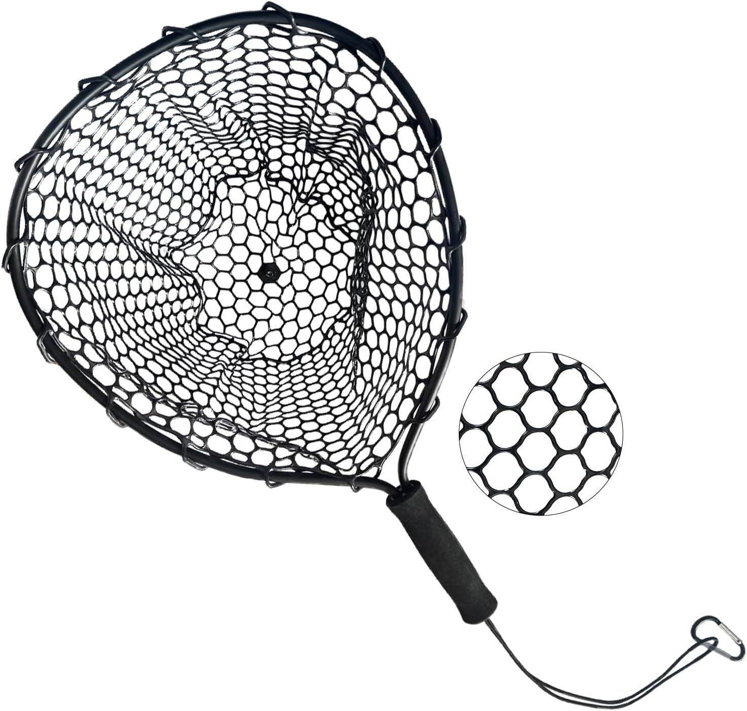101.5in Large Fishing Net with Handle Carbon Fiber Coated Rubber Telescoping Minnow Long Landing Pond Net Collapsible Kayak Folding Fish Net