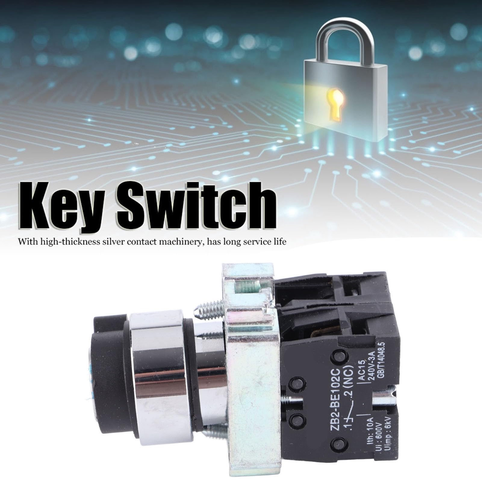 ANKROYU 2 Position Key Switch, Plastic Iron Key Switch, Self Reset Power Lock Switch, Rotation Locking Switch, Electronic Component Key Switches