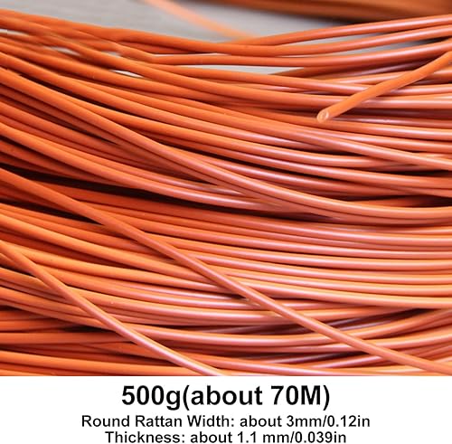 Miniatura 19 de Queenbox Material de tejido de ratán sintético de 17.64 oz (229.7 ft), 0.118 in de ancho, ratán de plástico redondo sólido de polietileno para 05