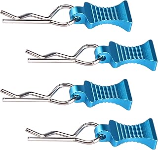AIMROCK RC Body Clips R Pins 30-Degree Angle RC Clips with Pull Tabs for 1/10 1/12 Traxxas Arrma Axial Losi HPI RC Car Crawler Truck Buggy (Blue)
