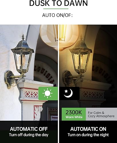 Miniatura 2 de Qualilux Bombillas Edison ST58 (ST19) del atardecer al amanecer, vidrio ámbar vintage, luz cálida, equivalente a 60 W, bombilla de filamento LED con