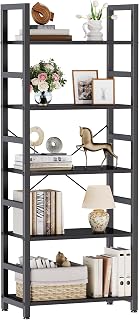 DUMOS 5-Tier Bookshelf, Modern Tall Bookcase Book Shelf