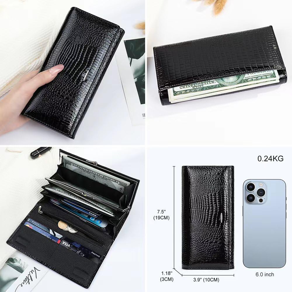 Women's Wallet Long Leather Purse Credit Card Ladies Casual Wallet Fashion Clutch - Image 5