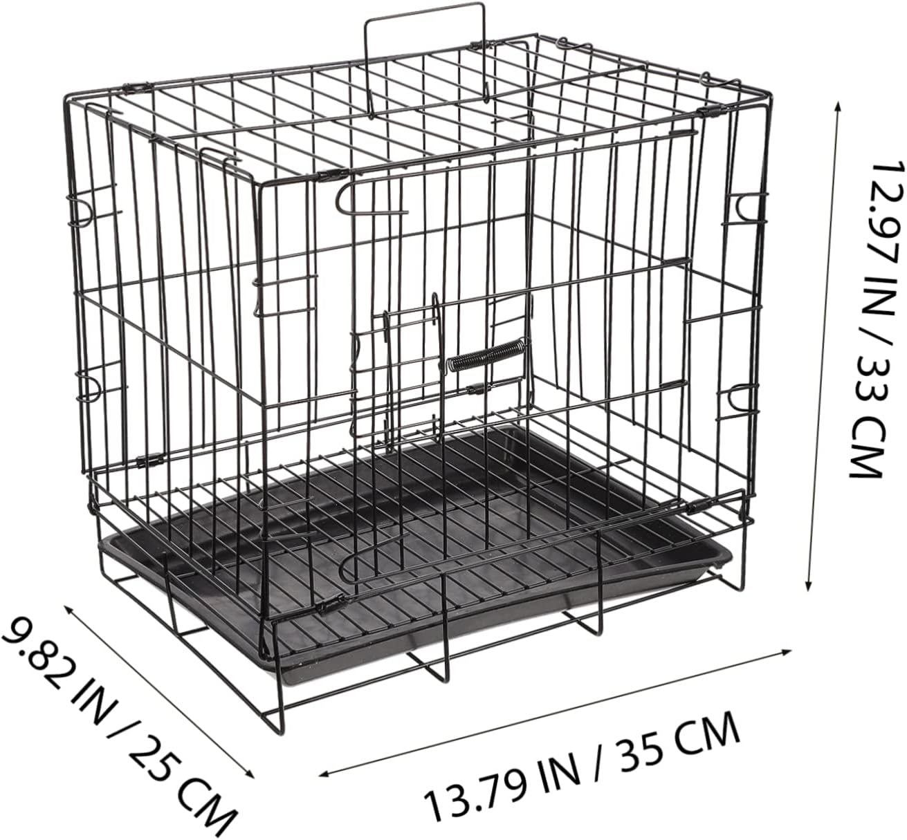 ERINGOGO Folding Dog Crate Cage with Removable Tray Bite Resistant Iron Wire Kennel for Small to Medium Pets Portable Indoor Outdoor Pet Cage with Polished Coating Easy Assembly and Cleanup