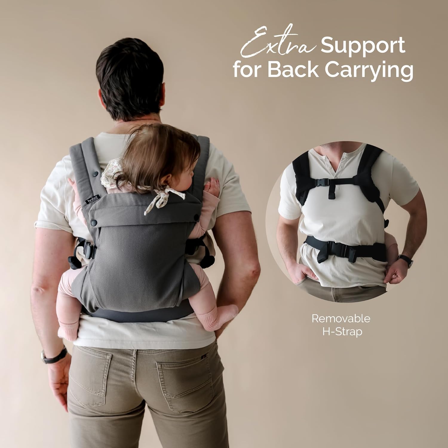 Boba Auri Baby Carrier Newborn to Toddler - Corduroy Cotton Newborn Carrier, 3 Ergonomic Positions (Front in/Front Out/Back), “M”-Position Baby Carriers with Adjustable Seat (7-45 lbs)