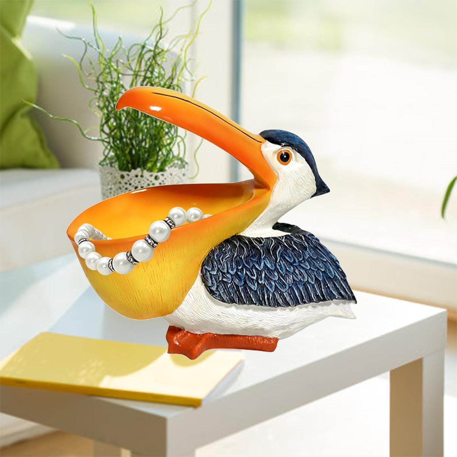 Amazon.co.jp: 置物・オブジェ ペリカン像樹脂彫刻大きなくちばしの鳥
