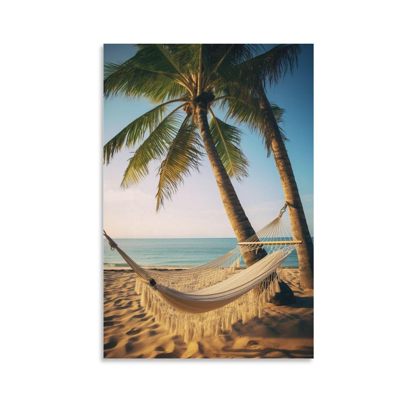 AYAROS Ocean Beach Palm Wall Art Canvas Poster Coastal Beautiful Landscape Modern Wall Decor Poster Dormitory Decor Painting Art Unframed 08x12 inch