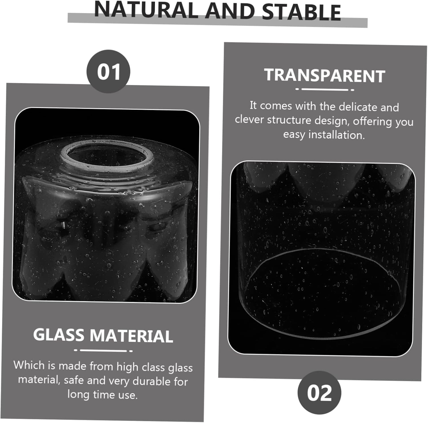 2pcs Elegant Glass Lamp Shade Replacement Delicate Bubble Glass Covers for Home Lighting Decor Easy to Install Lampshades for Living Room Bedroom and Dining Spaces