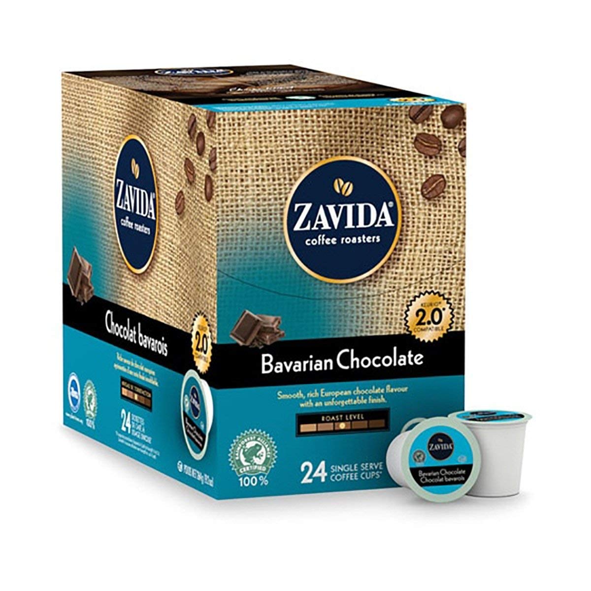 ナリスコットン 40箱セットZAVIDA ホールビーン 907g 3袋 Zavida Bavarian Chocolate Single Serve Coffee K Cup Pods, 24 Count