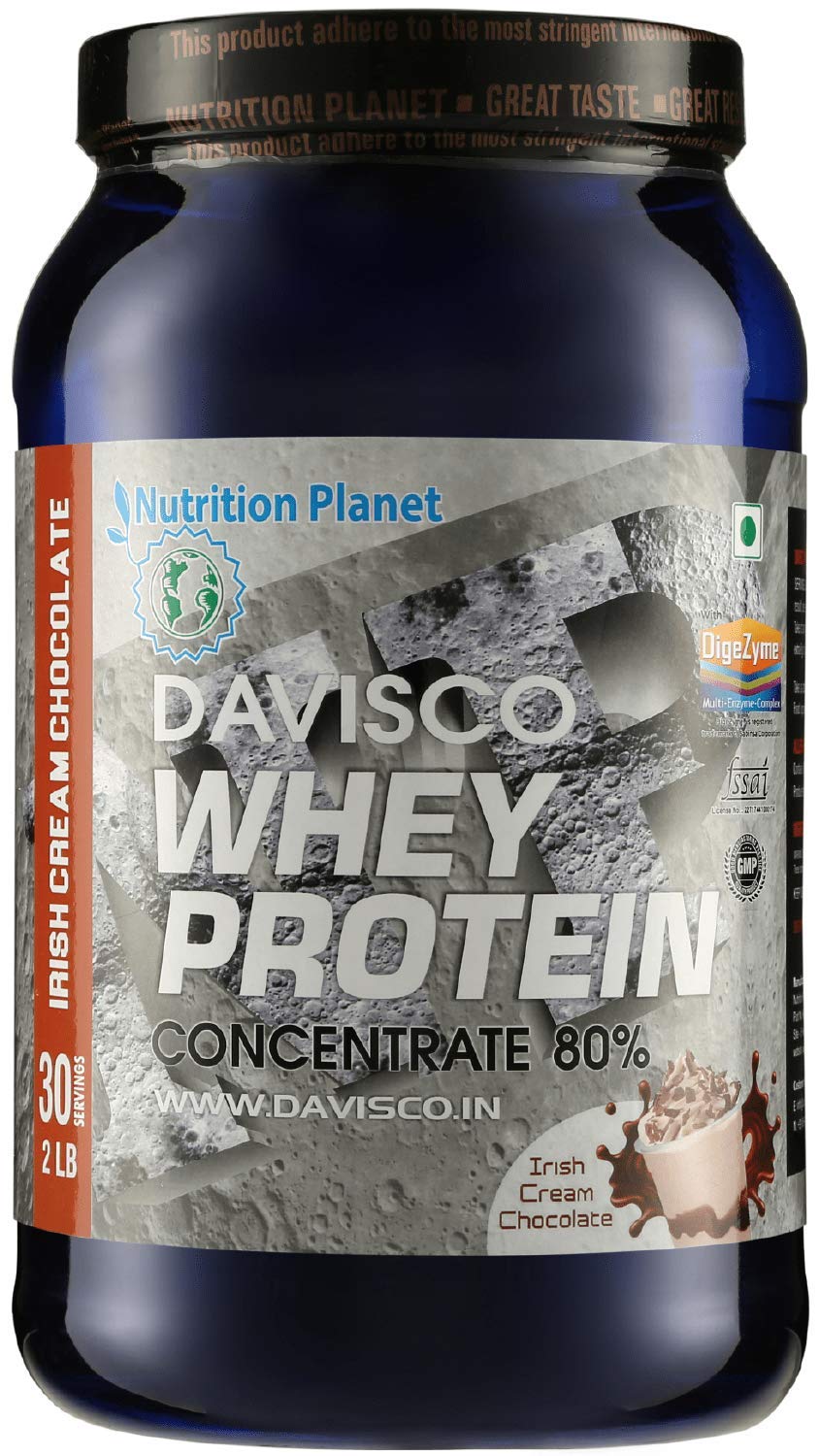 Nutrition Planet Davisco Whey Protein with Added DigeZyme [30 Servings/907g/2lb], Irish Cream Chocolate