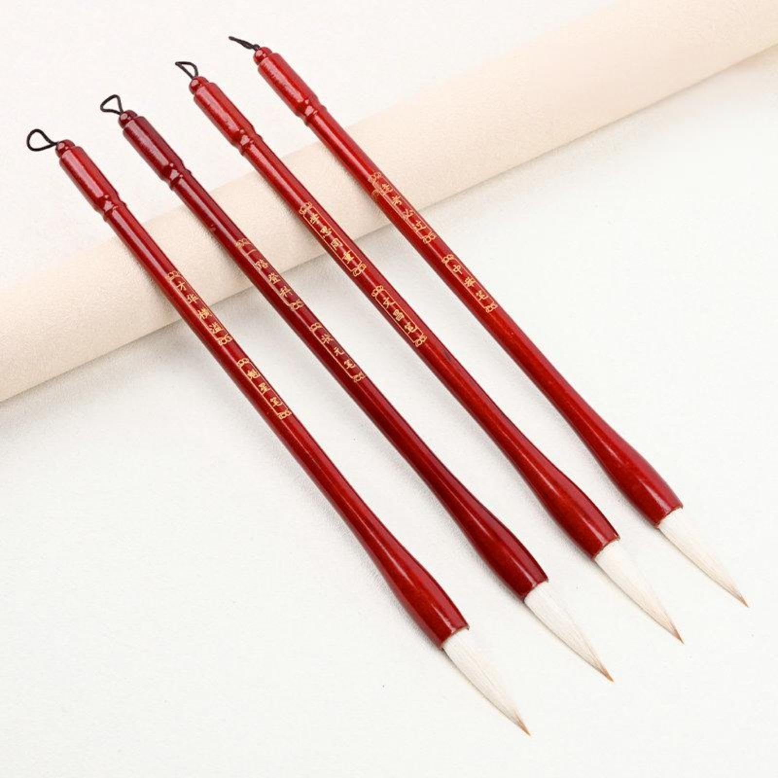 Club Bollywood®Chinese Calligraphy Brush Set, Wooden Brush Holder, Pen Rack, Student Gift