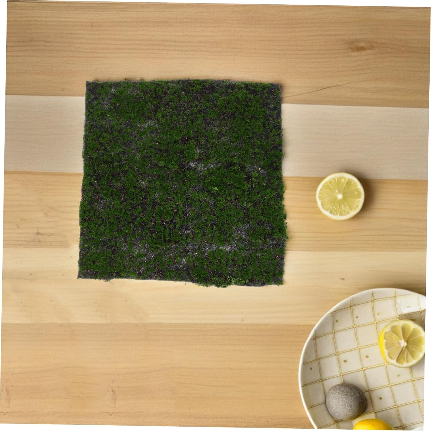 PRETYZOOM Lifelike Artificial Moss Pad Fake Grass Rug Green Moss for Fairy Gardens Wedding Decor Craft
