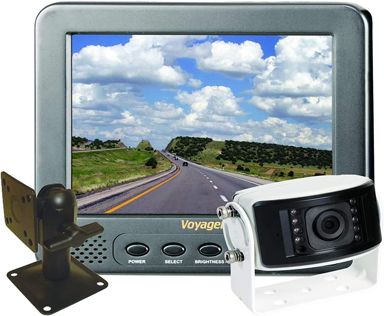 Voyager AOS562 Widescreen LCD Color Backup Observation System with AOM562A 5.6" LCD Observation Monitor, VCCS155 Color CCD IR LED Camera, VOSHD4MNT 4" Universal Pedestal Mount, CEC75 75' Camera Cable