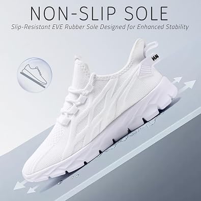 Trainers for Men Non Slip Walking and Running Sneakers Comfortable Athletic Fitness Tennis Training Shoes Jogging Fashion Lightweight Mesh Breathable Gym Shoes for Outdoor Travel Work Training