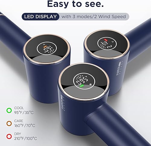 Miniatura 4 de Juego de peinado 3 en 1 con secador de pelo ultrasónico, seco con motor sin escobillas de alta velocidad de 110,000 RPM