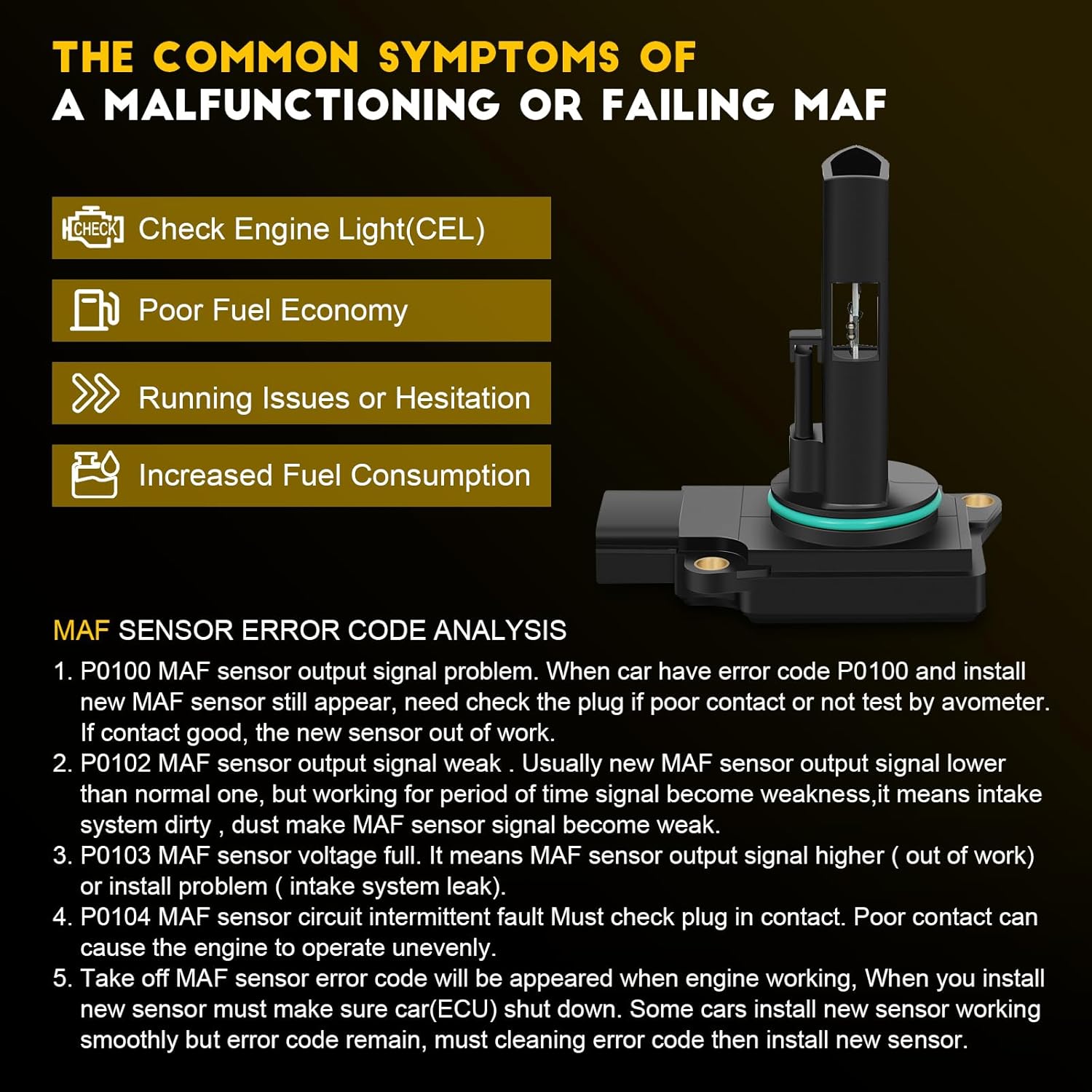 OCPTY Mass Air Flow Sensor MAF Sensor Fits for Mitsubishi Eclipse 06-12,for Endeavor 04-08 10-11, for Galant 04-11, for Lancer 04-06 08-11, for Outlander 03-12,for Sport 2011, 4 Pins MR985187