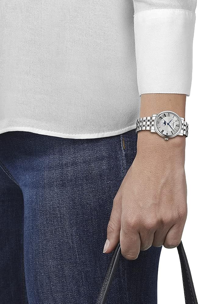 Tissot Carson Moonphase 316L Cassa in acciaio inossidabile Cinturino svizzero al quarzo, grigio, 16 (Modello: T1222231103300), grigio, orologio al quarzo, Grigio, Orologio al quarzo