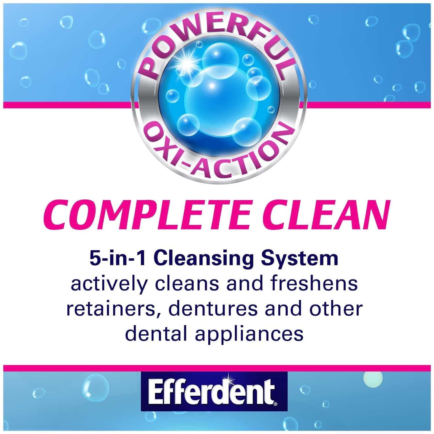 Efferdent Anti-Bacterial Denture Cleanser, Tablets - 126 Each, Pack of 5