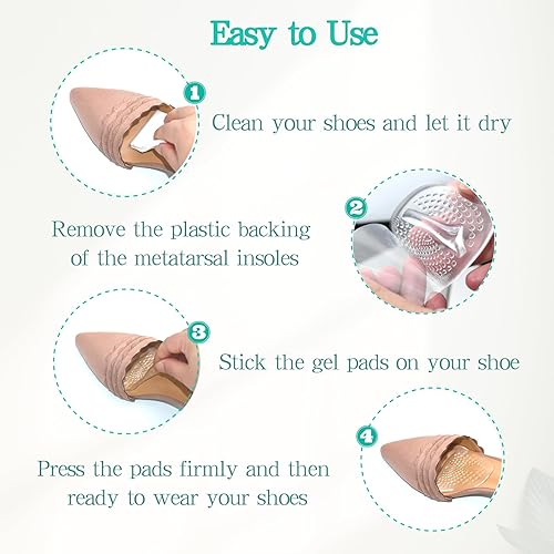 Miniatura 6 de Almohadillas metatarsianas, cojines de bola de pie, 3 pares de almohadillas de gel para zapatos para aliviar el dolor y comodidad, Negro -