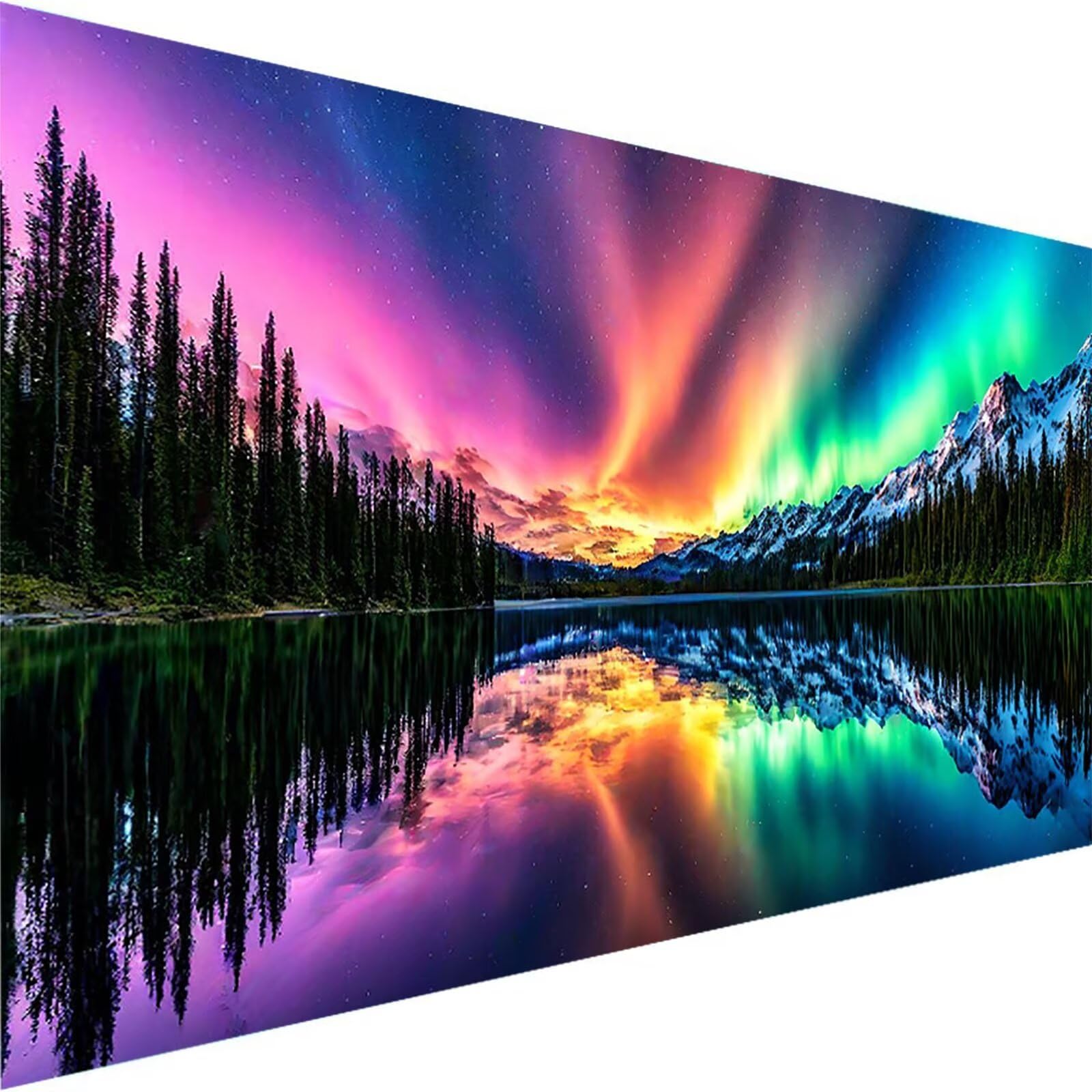 Malen nach Zahlen Kinder Aurora Malen Nach Zahlen Erwachsene, Geschenke für Mädchen Junge Bastelset Set, Malen nach Zahlen Berg | Malen nach Zahlen Ohne Rahmen, (60x120cm) Bastelset Erwachsene Q-9