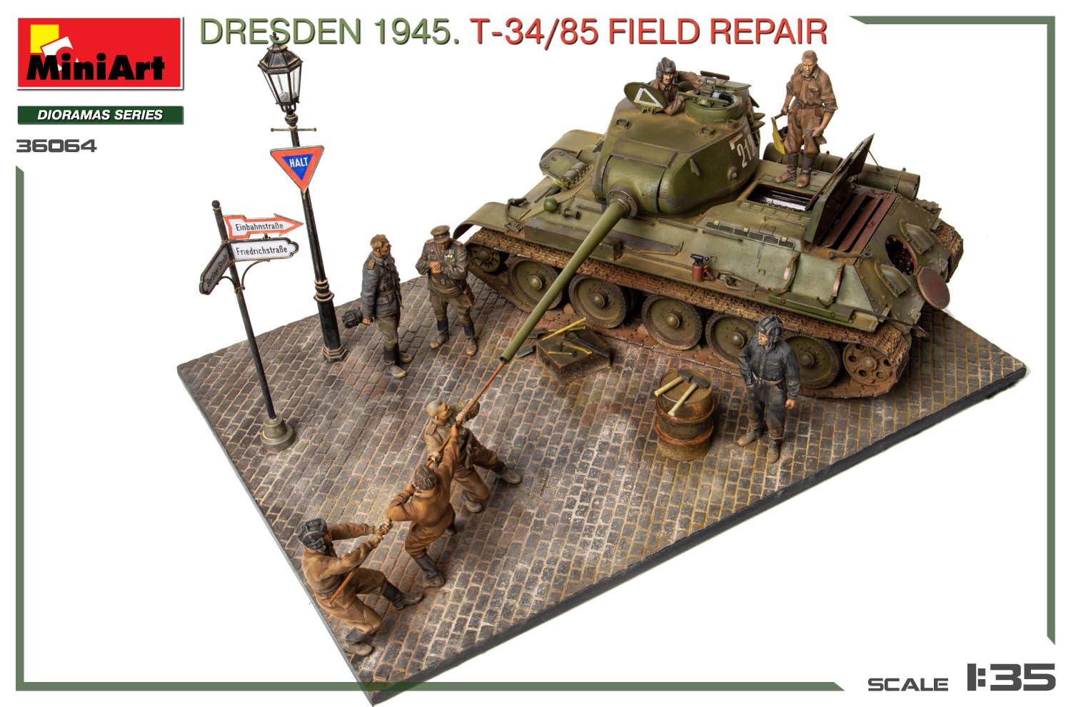 Miniart 1:35 - Dresden 1945. T34/85 Field Repair Big Set - Image 2