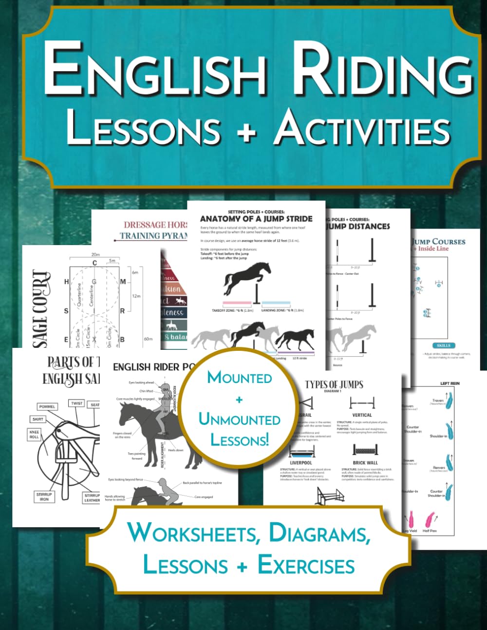 English Riding Lessons & Activites: Arena Exercises and Worksheets for Equestrian Students & Riding Instructors (Equestrian Workbooks)