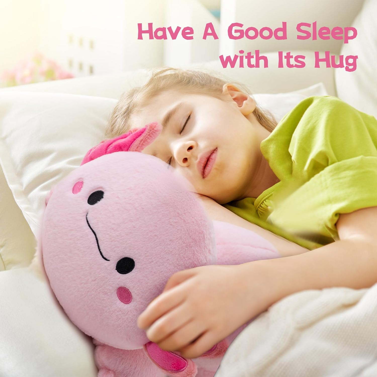 2.4 Pounds Weighted Axolotl Stuffed Animals 15.7Inch Pink Weighted Axolotl Plush,Huggable Companion for Kids & Adults, Gift for Thanksgiving, Christmas and Birthday. - Image 5