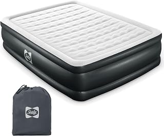 Tritech 20" Inflatable Air Mattress Bed with Built-in Pump, Storage Bag, and Repair Patch, for Indoor and Outdoor Use, Queen