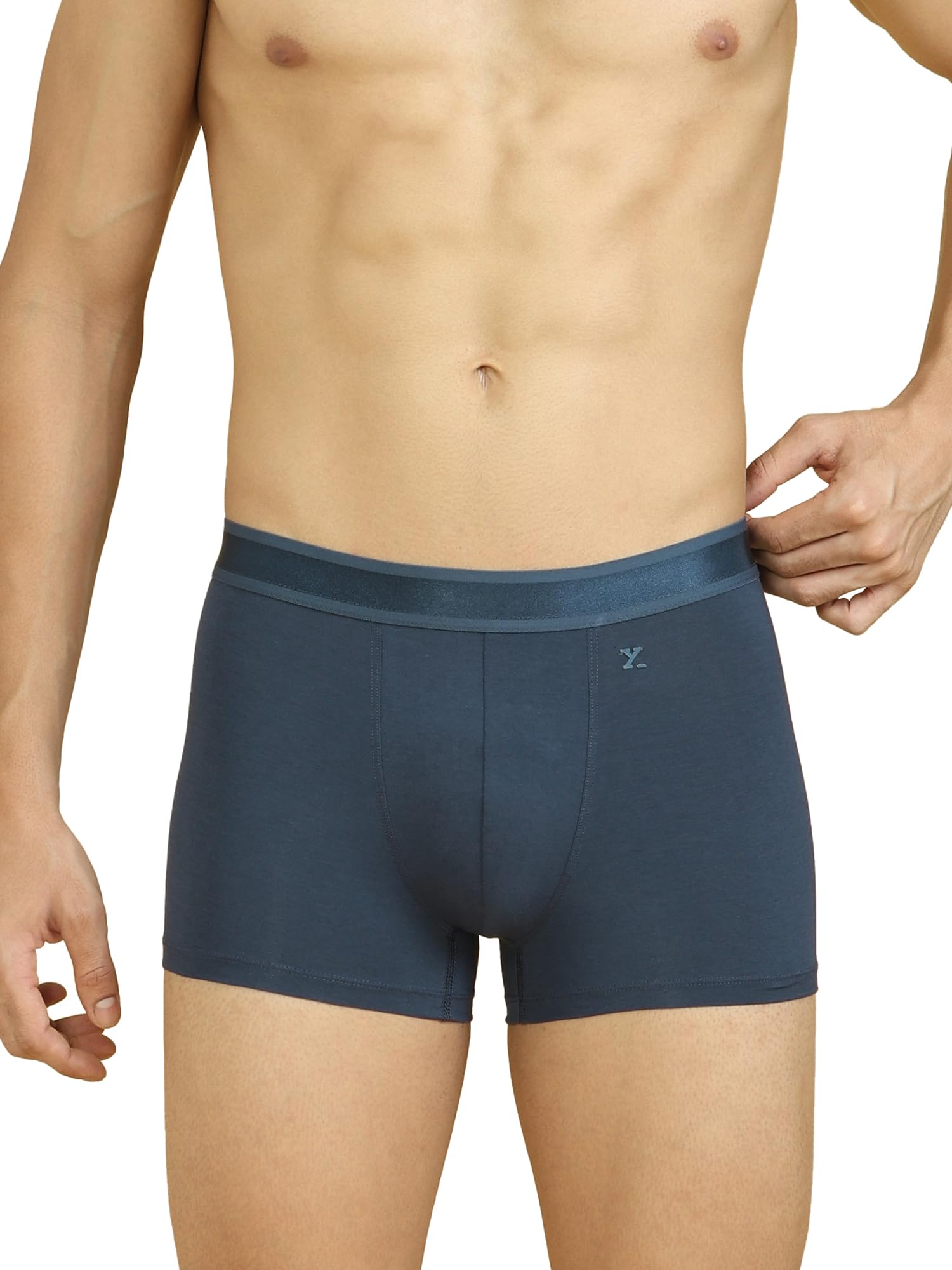 XYXX Men's Crest Supima Cotton-Modal Blend Regular Fit Solid Antimicrobial Trunks with No Marks Waistband