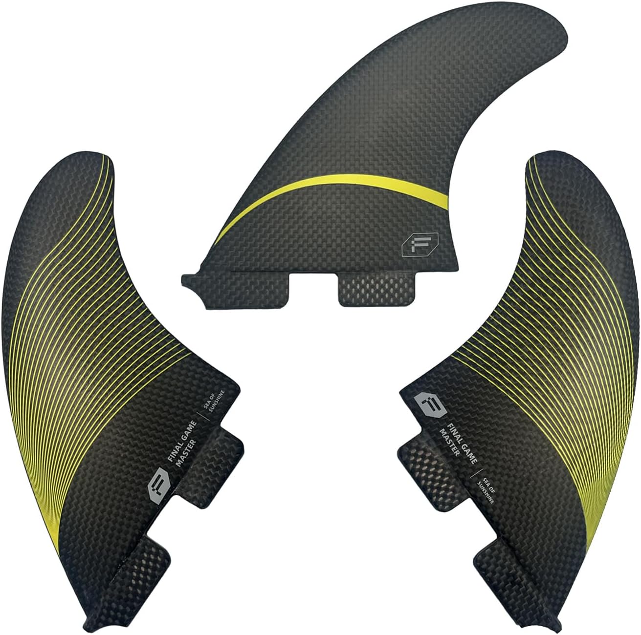 Final Game Master Full Carbon Fin Sets - High Performance Surfboard Fins - Compatible Fin Box - Ideal for Longboard and Shortboard Surfing