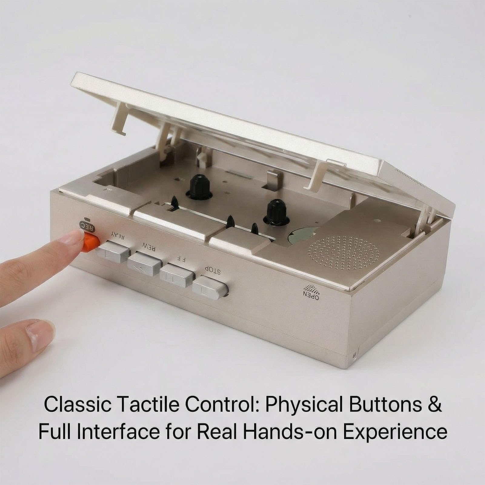 Goshyda Lecteur de Cassettes Portable Magnétophone, Cassette Bluetooth vers Convertisseur Numérique Haut-Parleur intégré