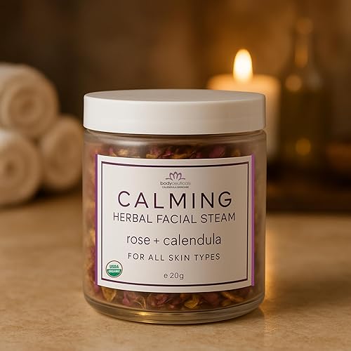 Miniatura 2 de Rose + Caléndula - Vapor facial de hierbas | Pétalos de rosa orgánicos y caléndula, vapor facial calmante e hidratante con flores orgánicas, sin