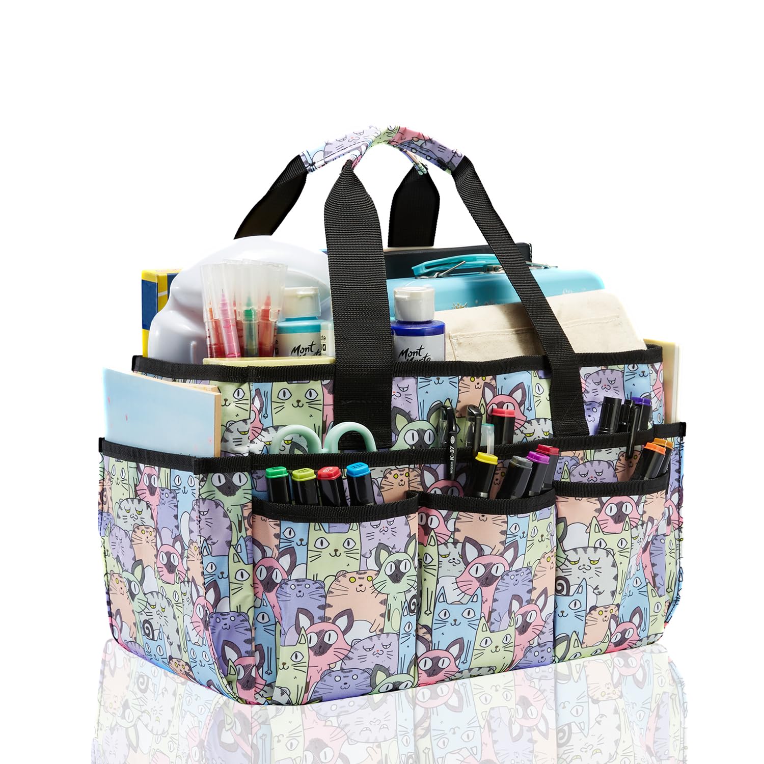 Craft Organizer Tote Bag Cat Print