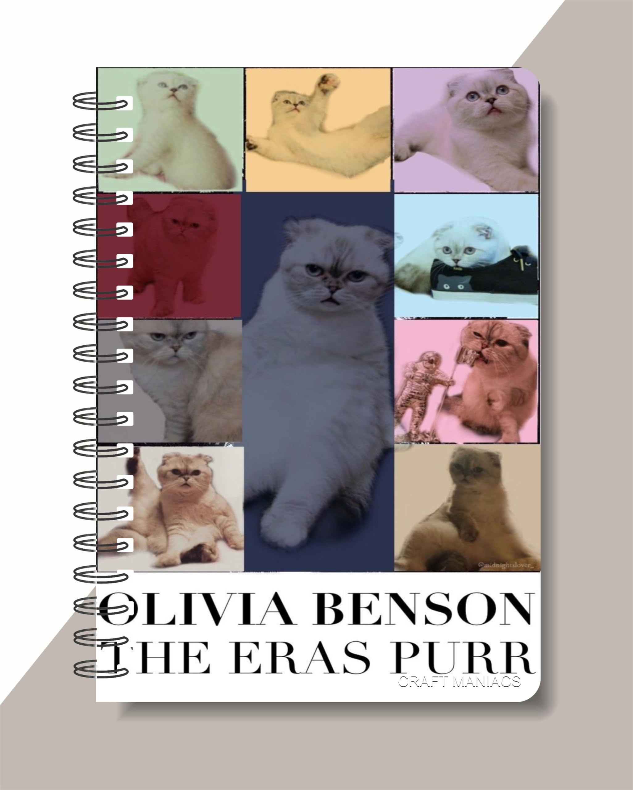 CRAFT MANIACS TAYLOR SWIFTY OLIVIA BENSON COLLAGE ROUND CORNER PRINTED A5 160 RULED PAGES NOTEBOOK | BEST GIFT FOR SWIFTIES