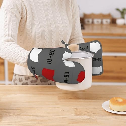 Miniatura 8 de Ohio State - Juego de manoplas de horno y soportes para ollas, resistentes al calor, antideslizantes, de silicona, con guantes de horno y